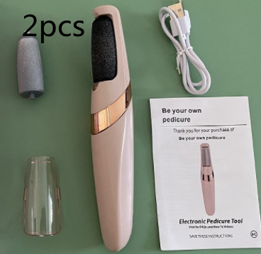 Electric Foot File, Electric Foot Callus Remover, USB Rechargeable Waterproof Hard Skin Remover Foot with LED Light, Professional Pedicure Tool for feet Cracked Heels 2pcs