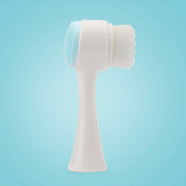 Washing Brush Soft Hair Cleansing Instrument Double-Sided Brush Cleansing Brush Manual Facial Pore deep Cleansing Artefact Blackhead Device blue