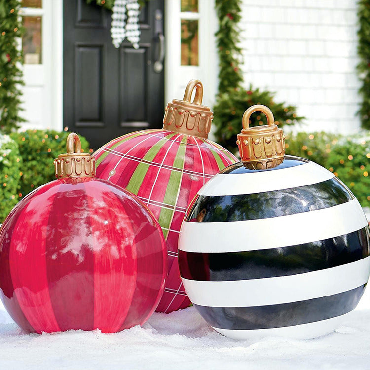 Christmas Ornament Ball Outdoor Pvc 60CM Inflatable Decorated Ball PVC Giant Big Large Balls Xmas Tree Decorations Toy Ball4