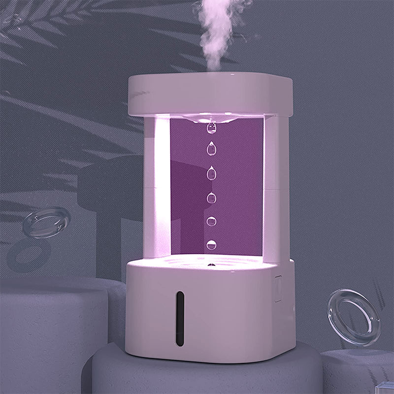 Creative Anti-gravity Water Drop Humidifier Air Conditioning Mist Spray Household Quiet Bedroom Office With 580ML Water Tank left