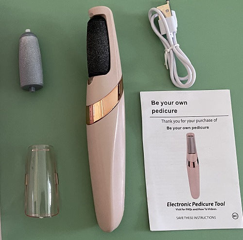 Electric Foot File, Electric Foot Callus Remover, USB Rechargeable Waterproof Hard Skin Remover Foot with LED Light, Professional Pedicure Tool for feet Cracked Heels set