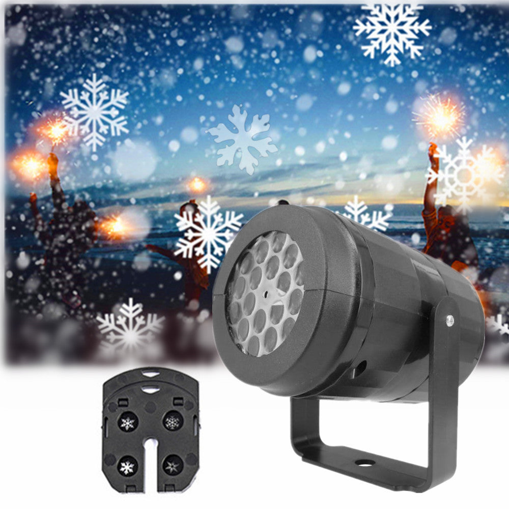 Christmas Party Lights Snowflake Projector Light Led Stage Light Rotating Xmas Pattern Outdoor Lighting Garden Christmas Decor