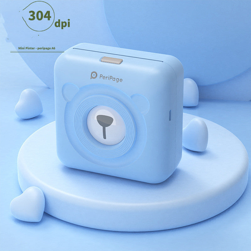 Mini Bluetooth Pocket Printer Wireless Thermal Printer Paper Sticker Label Printer inkless blue