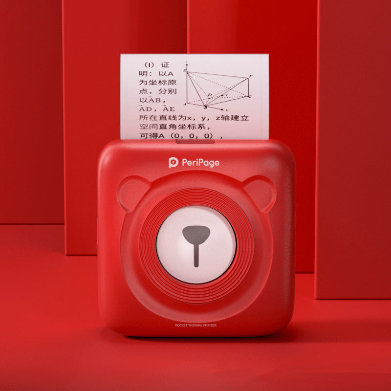 Mini Bluetooth Pocket Printer Wireless Thermal Printer Paper Sticker Label Printer inkless red1