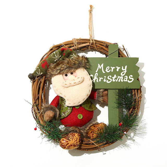 Christmas Wreath, Decorations Front Door Wreath Ornament Pine Cones Artificial Garland for Door Table Window Decor, Festive1