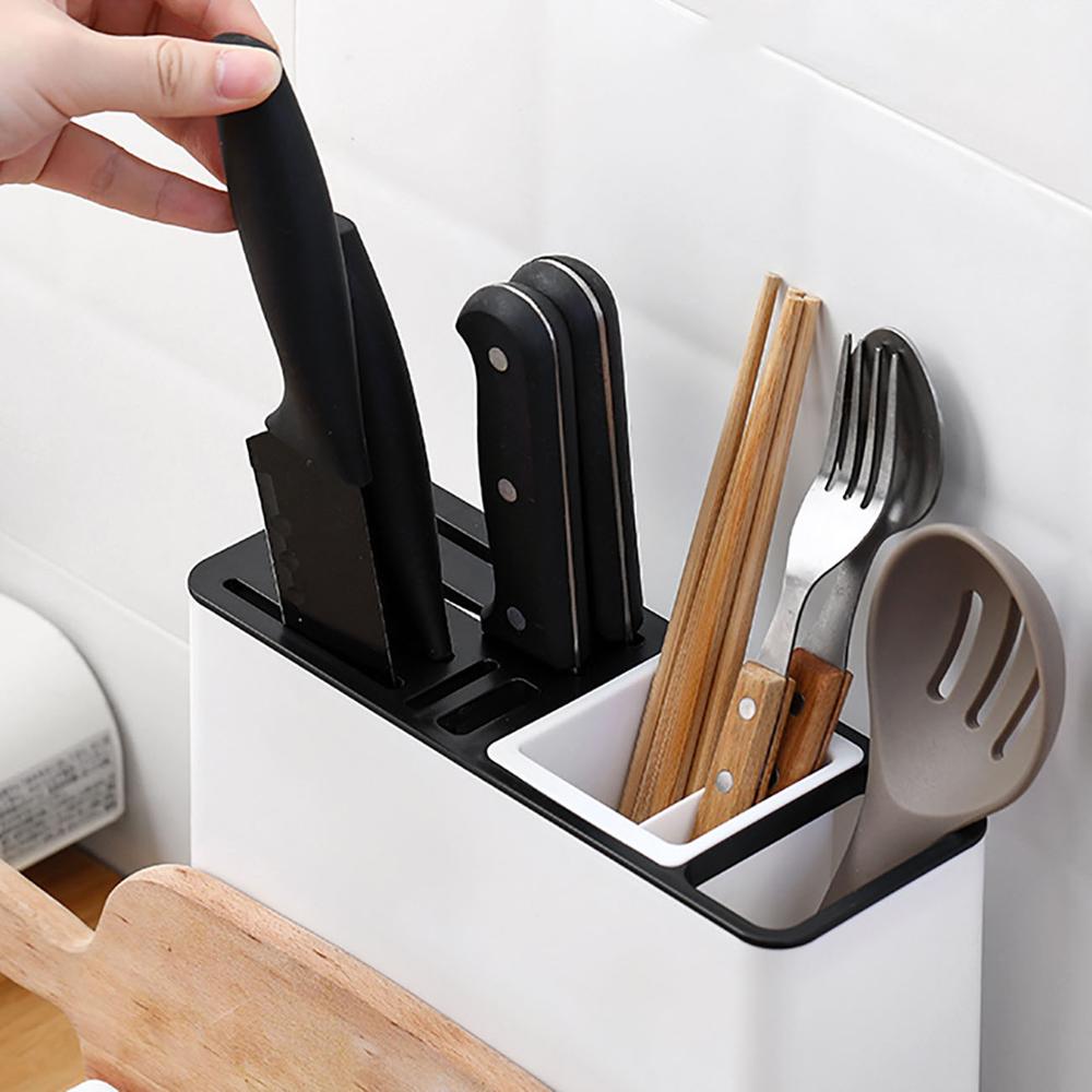 Tableware Storage Holders Kitchen Knife Plastic Storages Racks for Kitchen Convenience Cabinet top