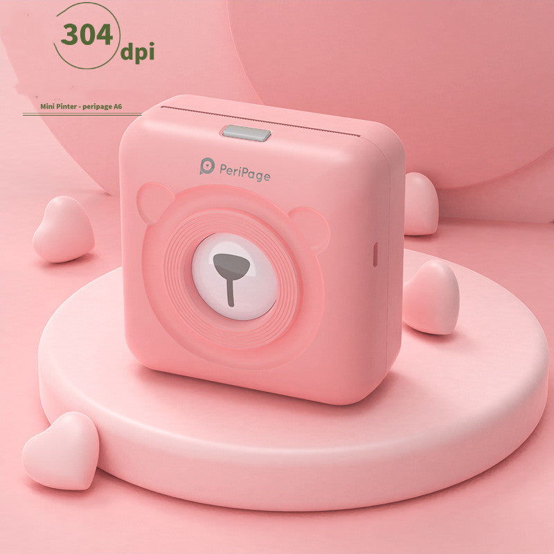 Mini Bluetooth Pocket Printer Wireless Thermal Printer Paper Sticker Label Printer inkless pink