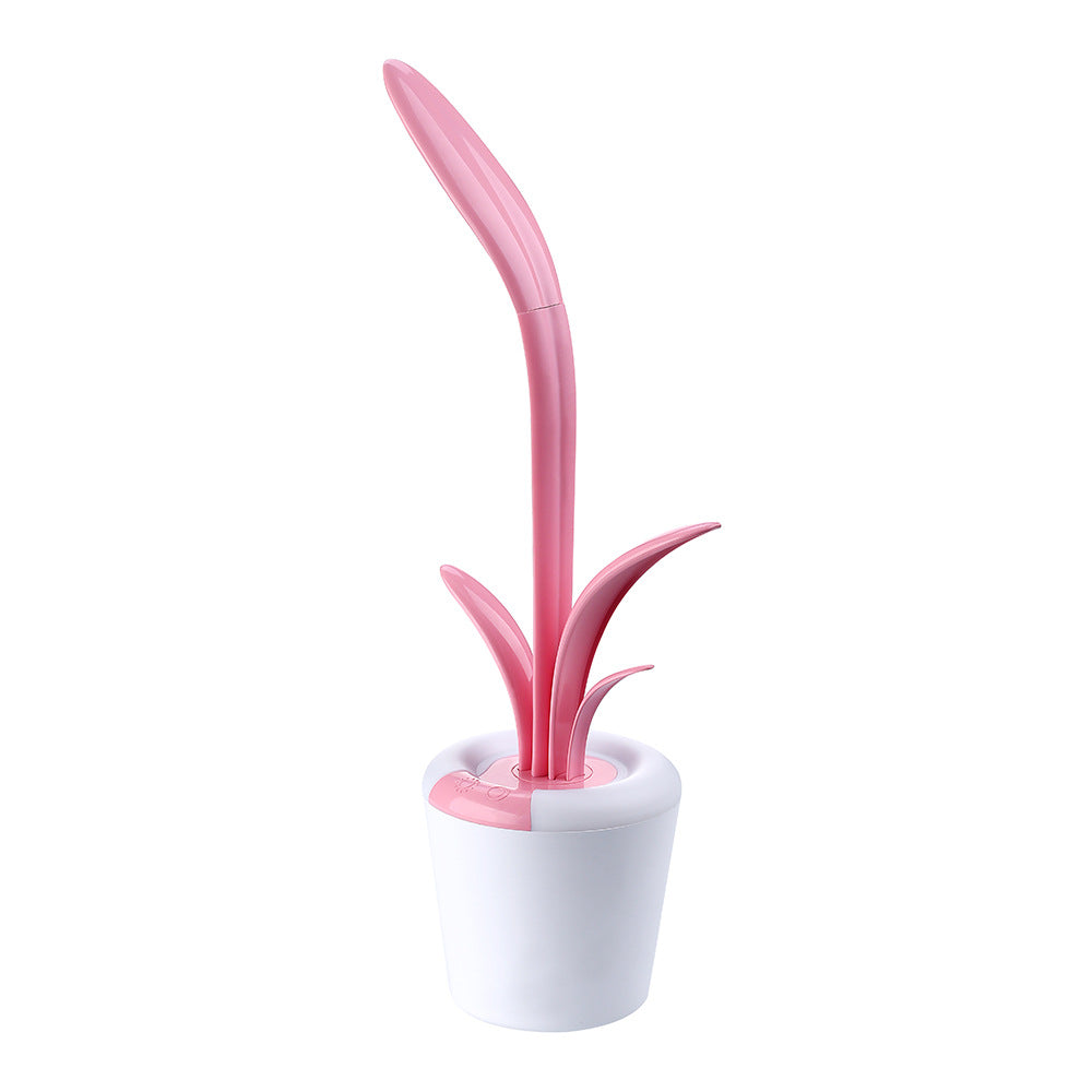 Modern Desk Plant Light USB LED Table Lamp For Bedroom Livingroom Office pink