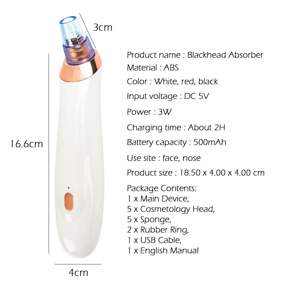 Blackhead Remover instrument pore cleaner to blackhead artefact electric acne machine to blackhead details 1