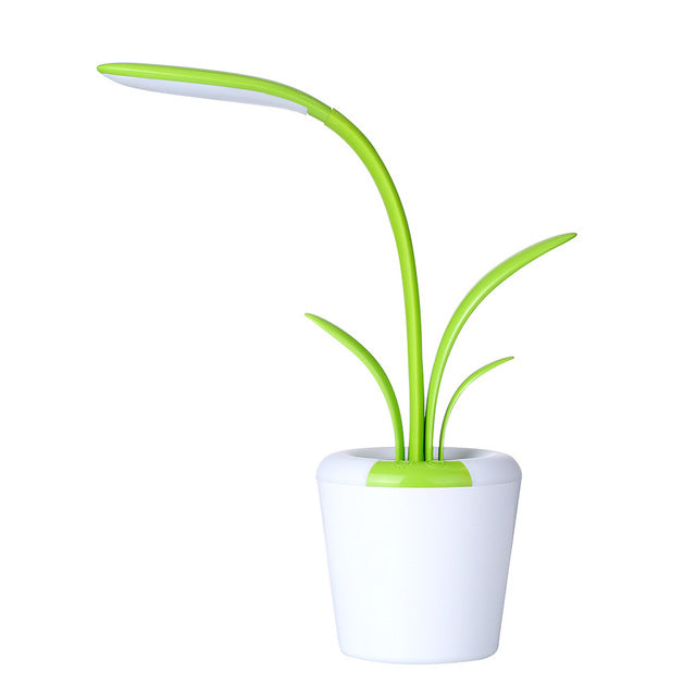 Modern Desk Plant Light USB LED Table Lamp For Bedroom Livingroom Office green1