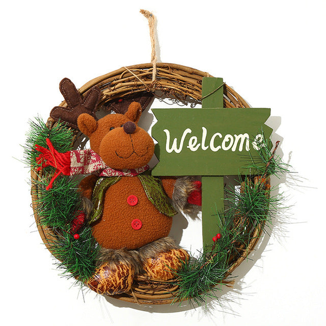 Christmas Wreath, Decorations Front Door Wreath Ornament Pine Cones Artificial Garland for Door Table Window Decor, Festive1