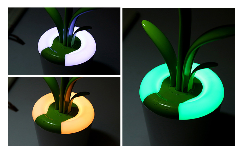 Modern Desk Plant Light USB LED Table Lamp For Bedroom Livingroom Office 3