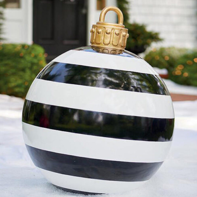 Christmas Ornament Ball Outdoor Pvc 60CM Inflatable Decorated Ball PVC Giant Big Large Balls Xmas Tree Decorations Toy Ball stripe