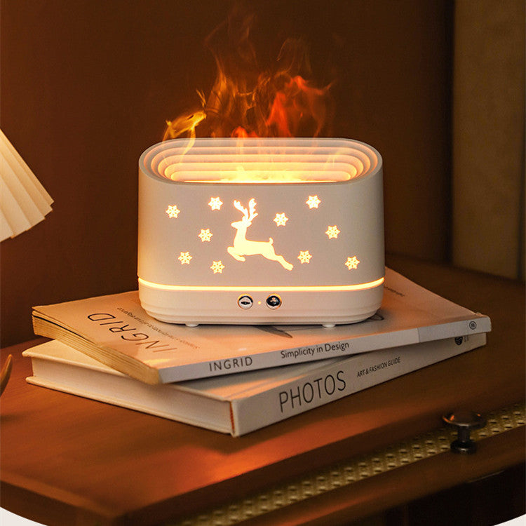 Elk Flame Humidifier Diffuser Mute Household Atmosphere Lamp Christmas Home Decorations side
