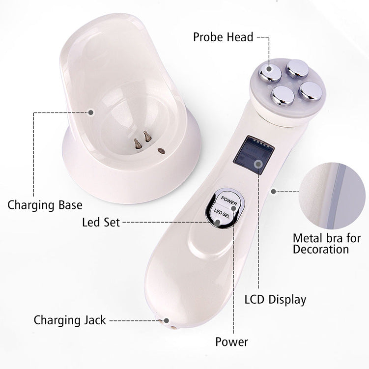 Multifunctional Radio Frequency Skin Tightening Machine, RF Ion Mesotherapy Face Massager, LED Photon Skin Rejuvenation Remover Wrinkle Care Device