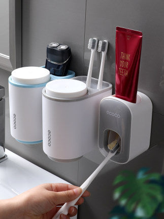 Wall Mounted Automatic Toothpaste Holder Bathroom Accessories Set Dispenser full set