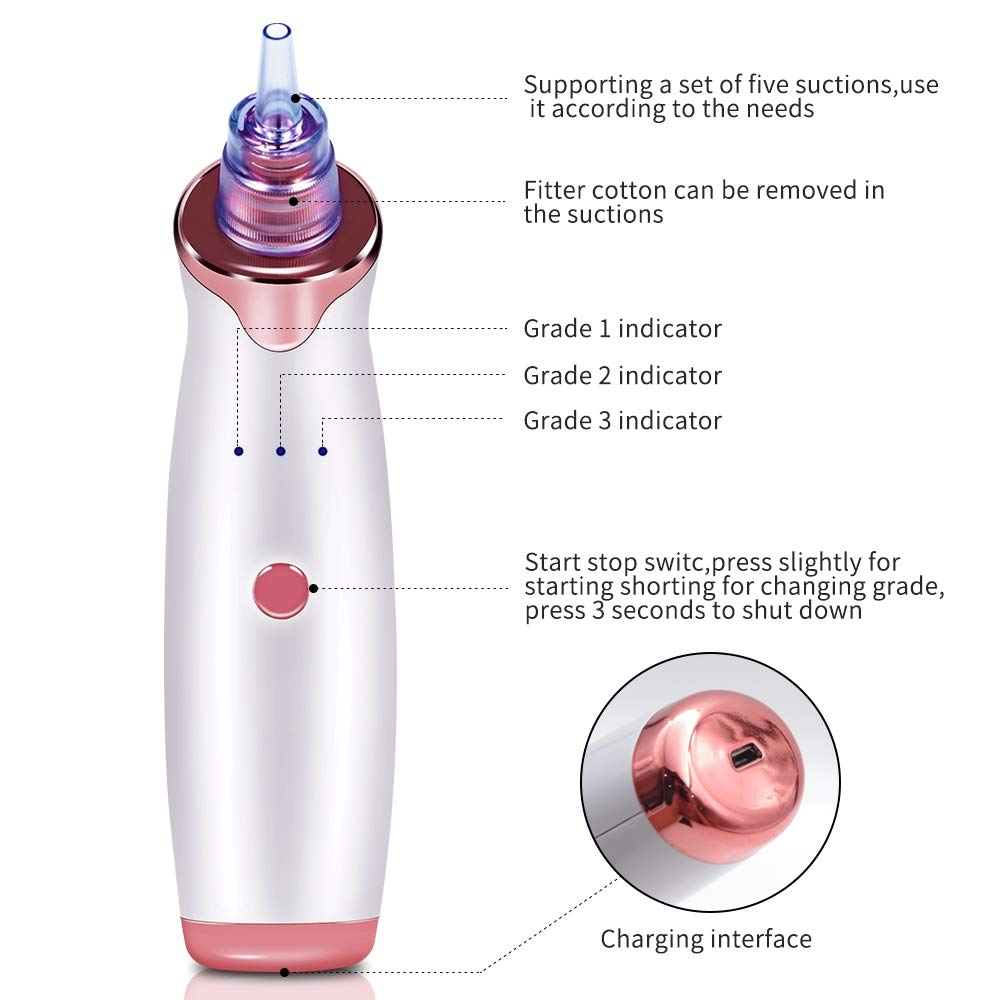 Electric Blackhead Remover Pore Vacuum Suction Diamond Dermabrasion Face Cleaner 6