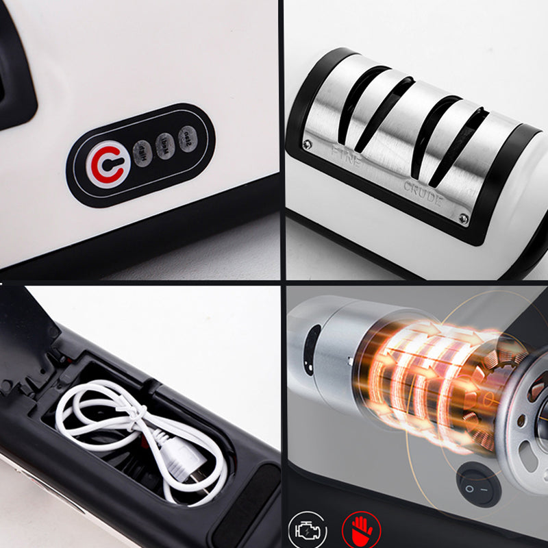 USB Rechargeable Electric Knife Sharpener Automatic Adjustable Kitchen Tool 7