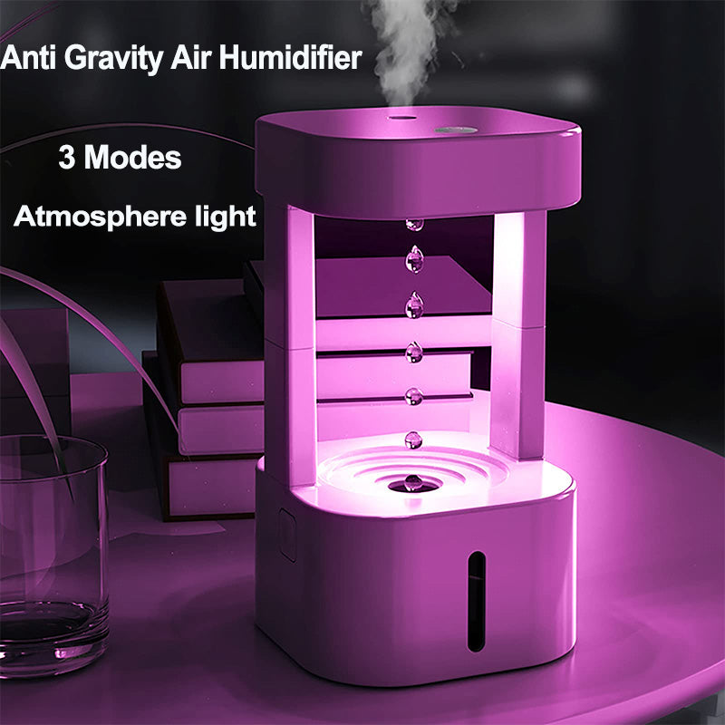 Creative Anti-gravity Water Drop Humidifier Air Conditioning Mist Spray Household Quiet Bedroom Office With 580ML Water Tank side