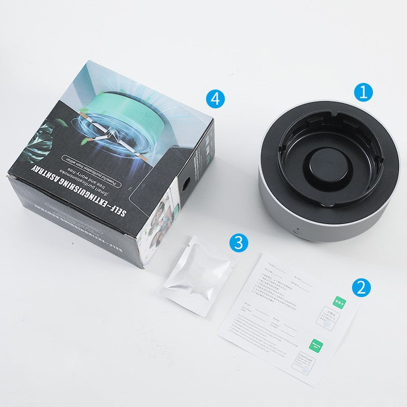 Smoke Removal Air Purification Ashtray Anion Purification Practical Automatic Purifier Ashtray Portable Gadgets For Home, Office, Car Ashtray set 1