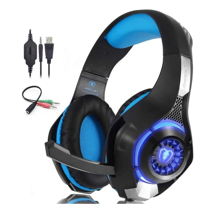Stereo Gaming Headset Casque Deep Bass Stereo Game Headphone with Mic LED Light for PS4 Phone PC Laptop Gamer 1