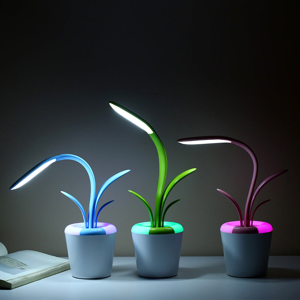 Modern Desk Plant Light USB LED Table Lamp For Bedroom Livingroom Office mix