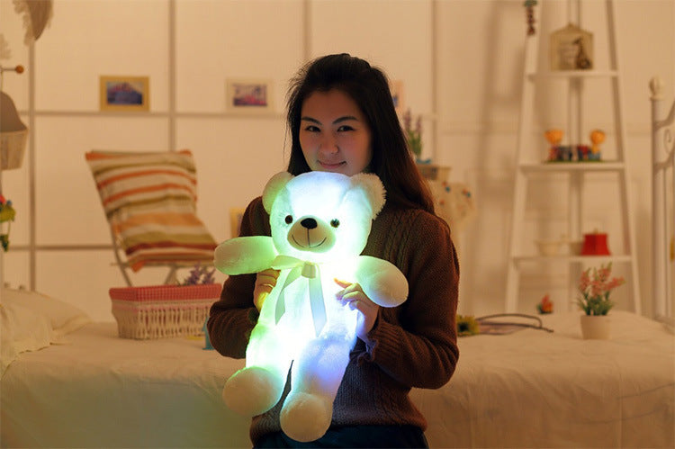 Creative Light Up LED Cuddly Bear Stuffed Animal 7 Colours Light Changing Bear Plush Toy Pillow LED Luminous Night Light for Kids Sleeping 11