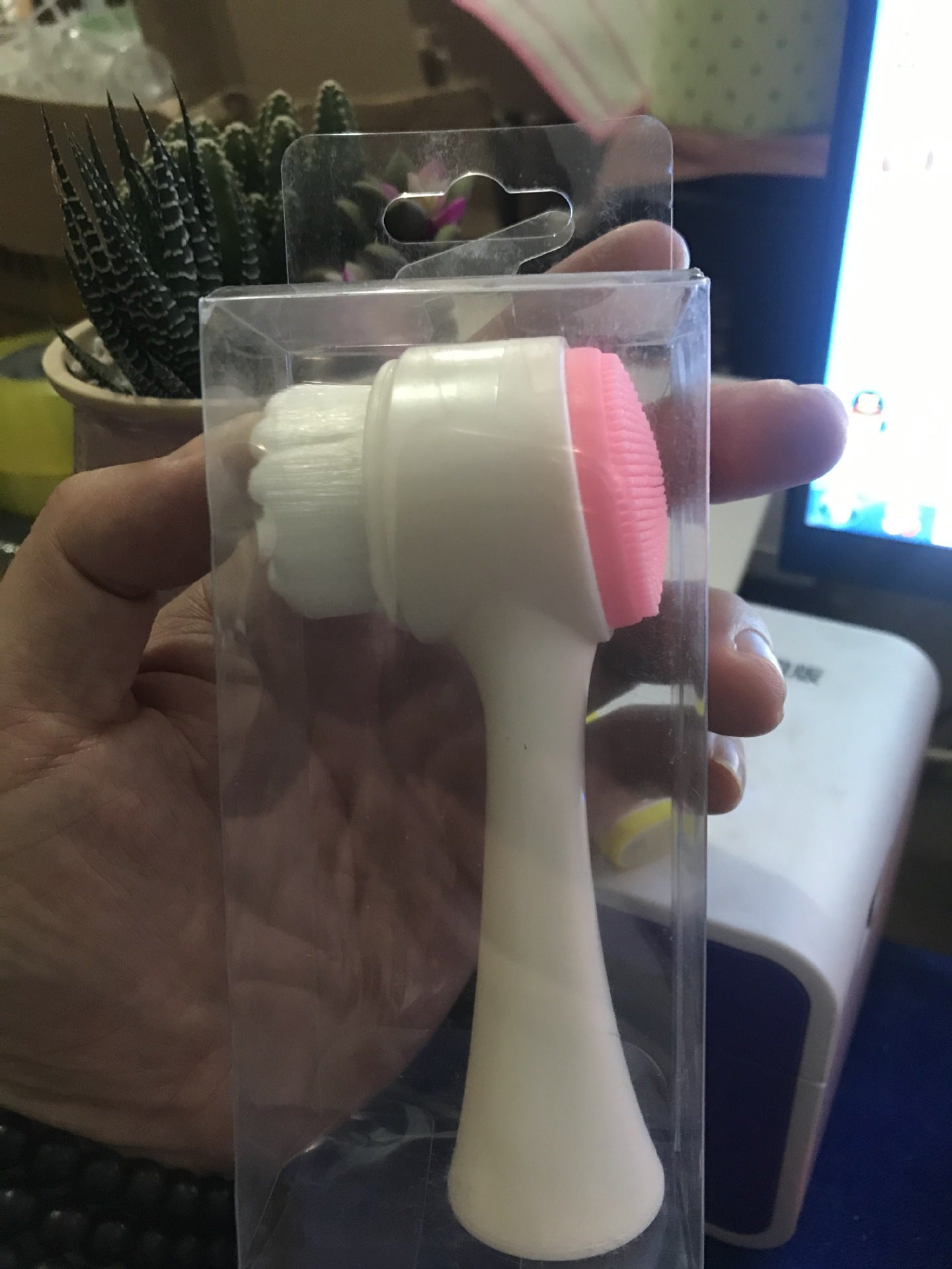 Washing Brush Soft Hair Cleansing Instrument Double-Sided Brush Cleansing Brush Manual Facial Pore deep Cleansing Artefact Blackhead Device pink