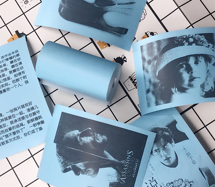 Mini Bluetooth Pocket Printer Wireless Thermal Printer Paper Sticker Label Printer inkless blue paper