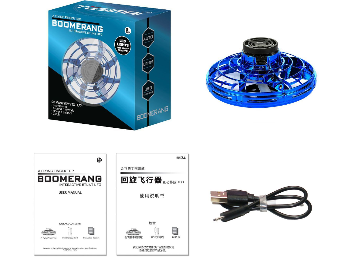 Hand Controlled Mini Drone, Flying Ball Toy, Mini Spinner Drone with 360° Rotating and Shining LED Lights, Small Helicopter UFO Indoor Outdoor Fun for Kids Adults