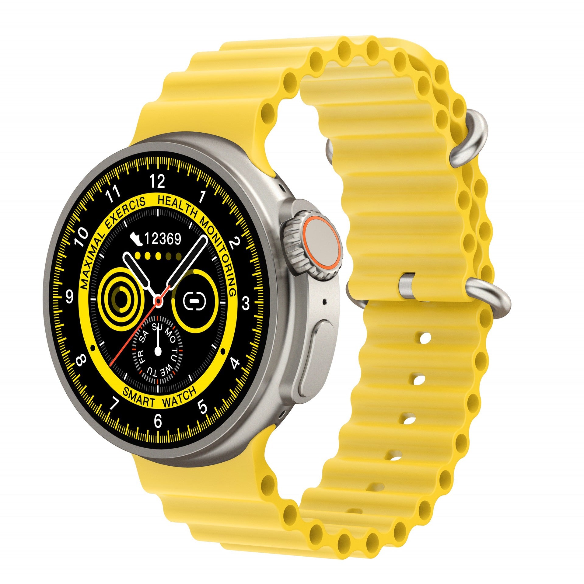 New K9 Smart Watch 1.39 Round Screen Encoder True Screw Clip Wireless Charging NFC Offline And Payment Function yellow