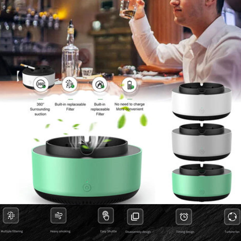 Smoke Removal Air Purification Ashtray Anion Purification Practical Automatic Purifier Ashtray Portable Gadgets For Home, Office, Car Ashtray use1