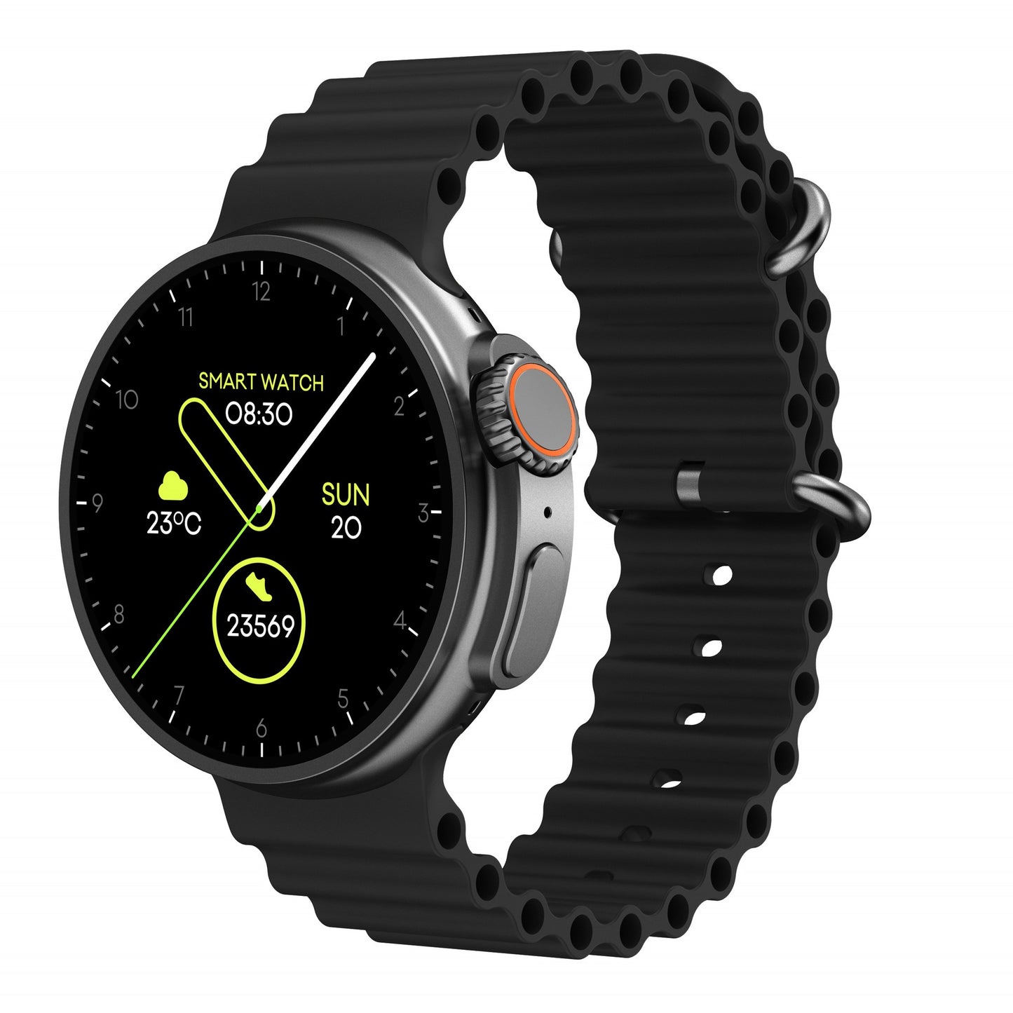 New K9 Smart Watch 1.39 Round Screen Encoder True Screw Clip Wireless Charging NFC Offline And Payment Function black