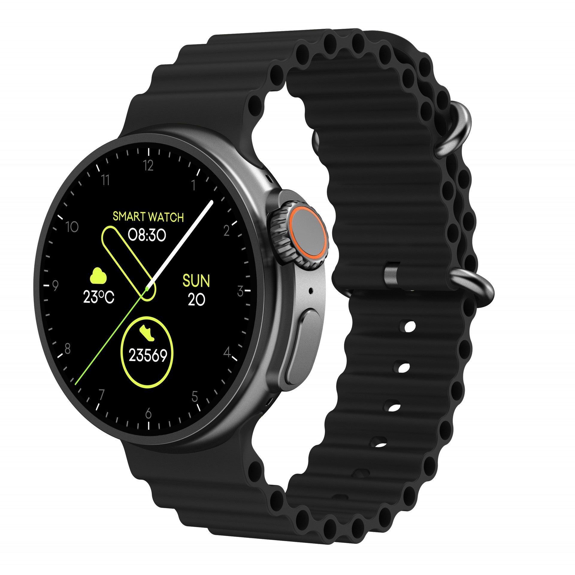 New K9 Smart Watch 1.39 Round Screen Encoder True Screw Clip Wireless Charging NFC Offline And Payment Function black