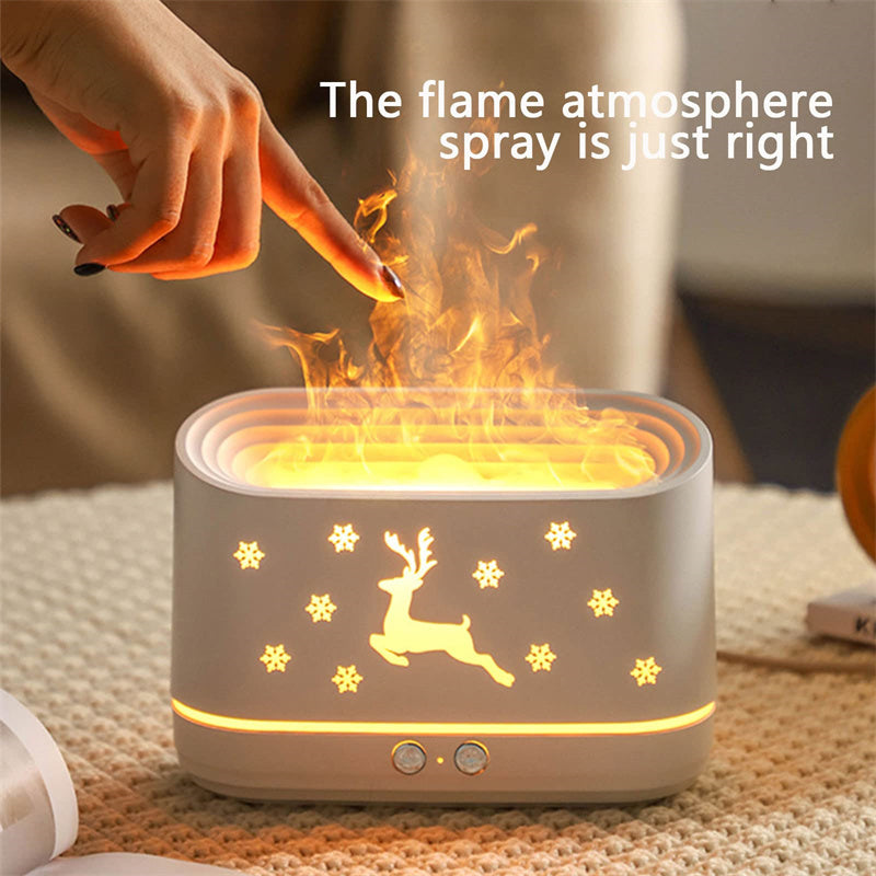 Elk Flame Humidifier Diffuser Mute Household Atmosphere Lamp Christmas Home Decorations top