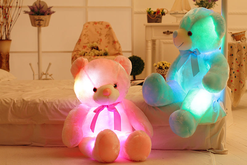 Creative Light Up LED Cuddly Bear Stuffed Animal 7 Colours Light Changing Bear Plush Toy Pillow LED Luminous Night Light for Kids Sleeping 1