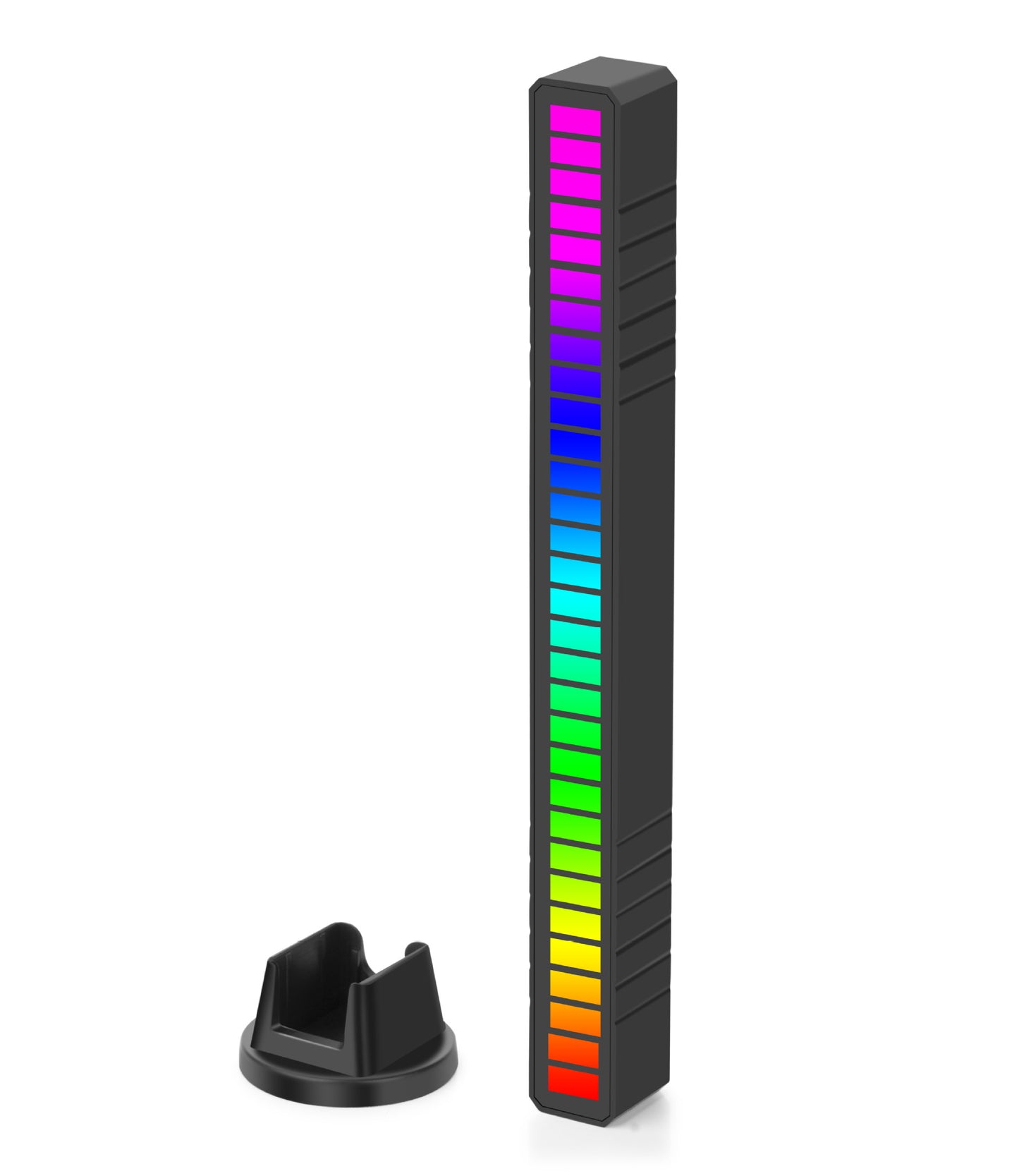 LED Strip Light Sound Control Pickup Rhythm Light Music RGB Colourful Tube USB black