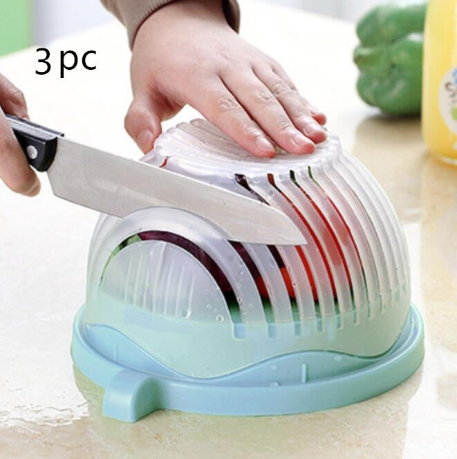Cutting Bowl, Fruit Cutting Bowl, Kitchen Creative Plastic Lazy Artefact Chopping Vegetables, Household Fruits and Vegetables, Fruit Separator 3pcs