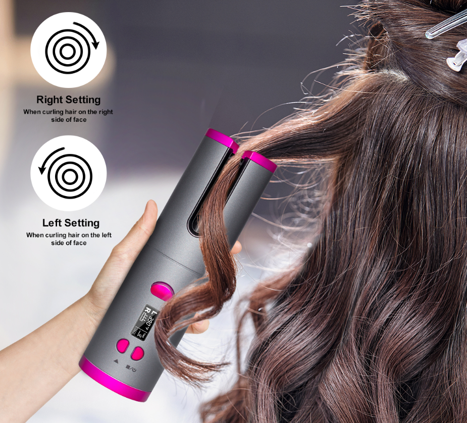 Wireless Automatic Curling Iron, Cordless Auto Curler Restriction with Built-in Rechargeable Battery, Ceramic Professional Hair Curler USB Charging and Rechargeable Portable for Travel 1