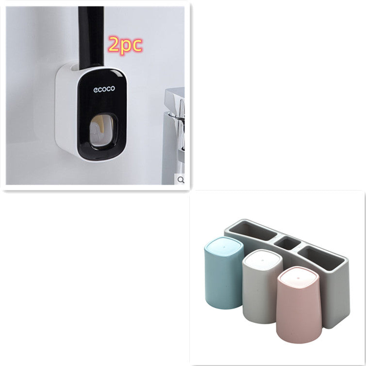 Wall Mounted Automatic Toothpaste Holder Bathroom Accessories Set Dispenser12