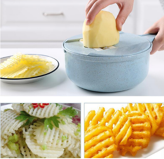 8 In 1 Mandoliner Slicer Vegetable Slicer Potato Peeler Carrot Onion Grater With Strainer Vegetable Cutter Kitchen Accessories with example 2
