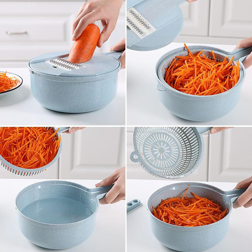 8 In 1 Mandoliner Slicer Vegetable Slicer Potato Peeler Carrot Onion Grater With Strainer Vegetable Cutter Kitchen Accessories
