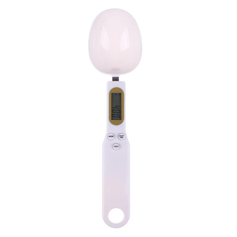 LCD Digital Kitchen Scale Electronic Cooking Food Weight Measuring Spoon Grams Coffee Tea Sugar Spoon Tools white