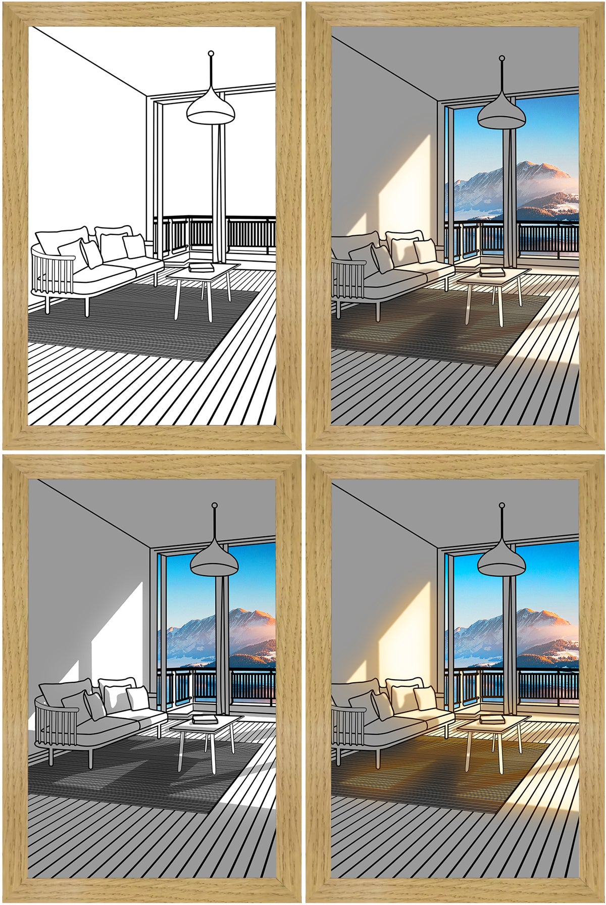 Illuminated Picture LED Decorative Light Painting Bedside Picture Style Creative Modern Simulate Sunshine Drawing Night Light Gift6