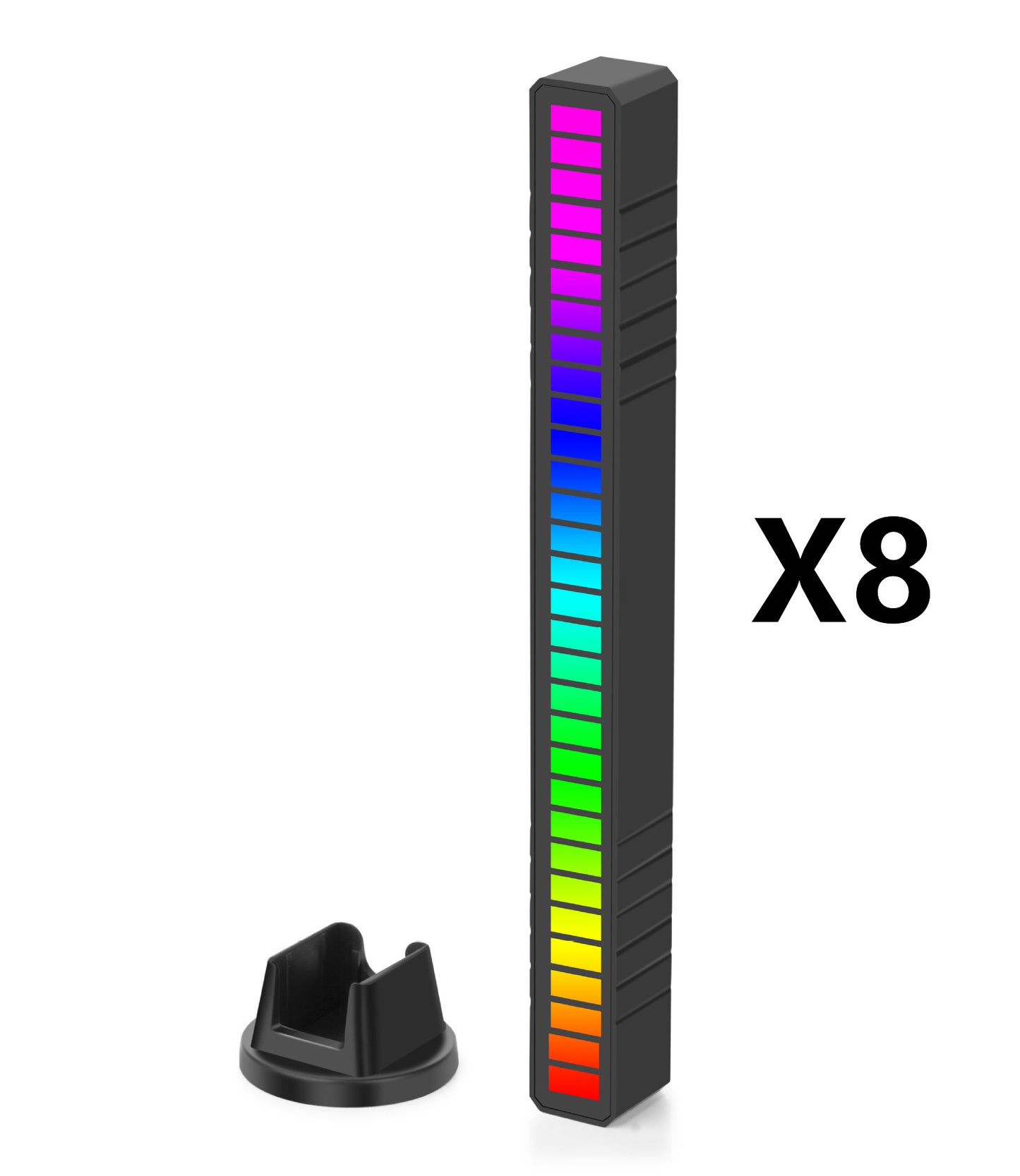 LED Strip Light Sound Control Pickup Rhythm Light Music RGB Colourful Tube USB x8