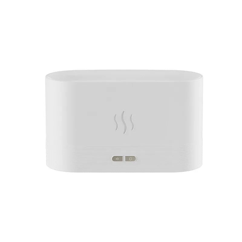 Perfume Humidifier Ultrasonic Air Humidifier With LED Lighting Simulation Colourful Flame Fragrance Machine white
