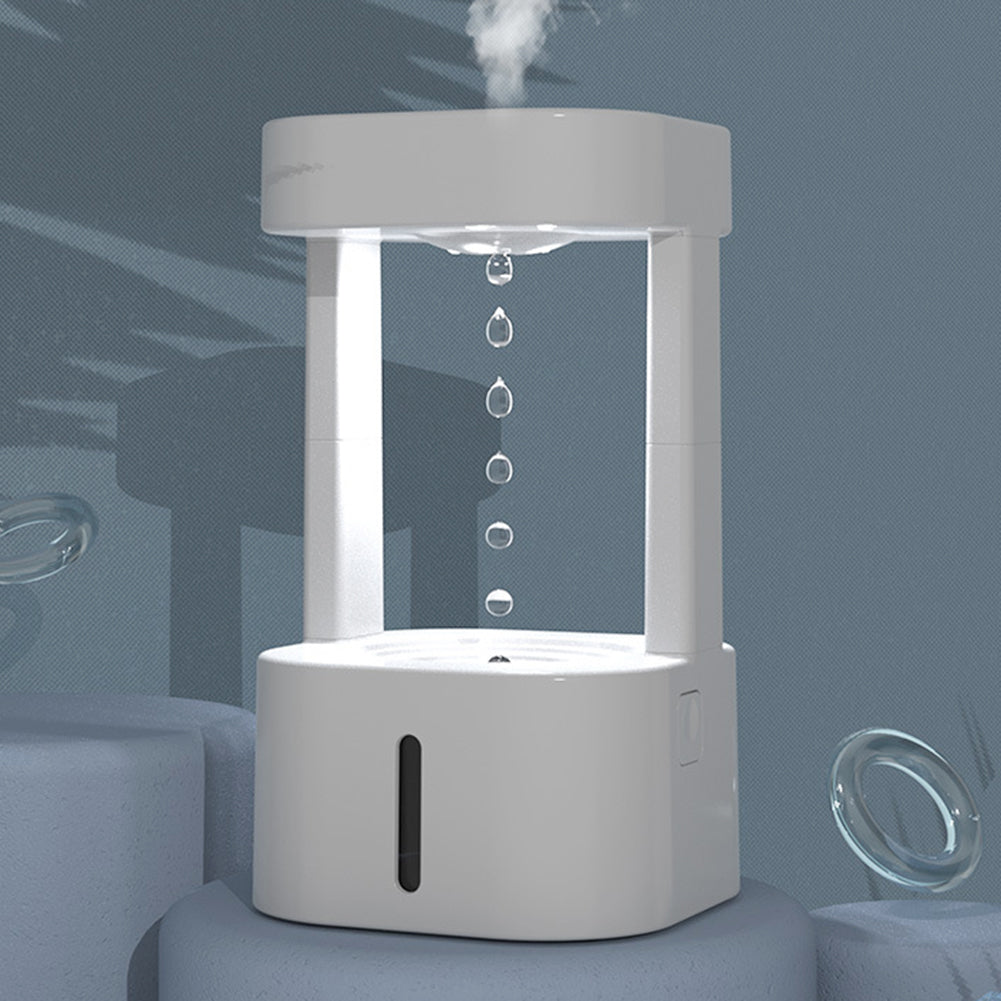 Creative Anti-gravity Water Drop Humidifier Air Conditioning Mist Spray Household Quiet Bedroom Office With 580ML Water Tank use2