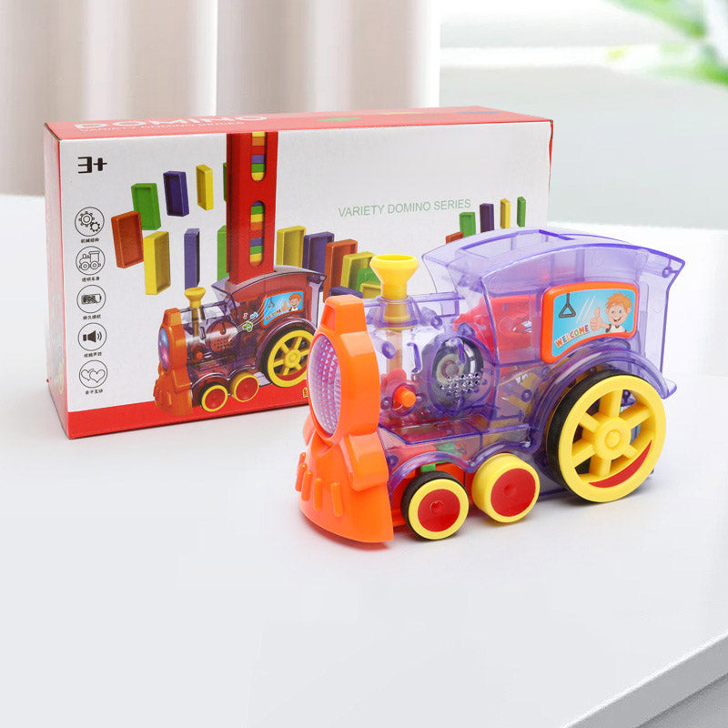 Domino Train Toys Baby Toys Car Puzzle Automatic Release Licensing Electric Building Blocks Train Toy 7