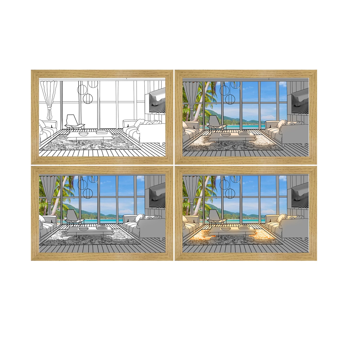 Illuminated Picture LED Decorative Light Painting Bedside Picture Style Creative Modern Simulate Sunshine Drawing Night Light Gift1