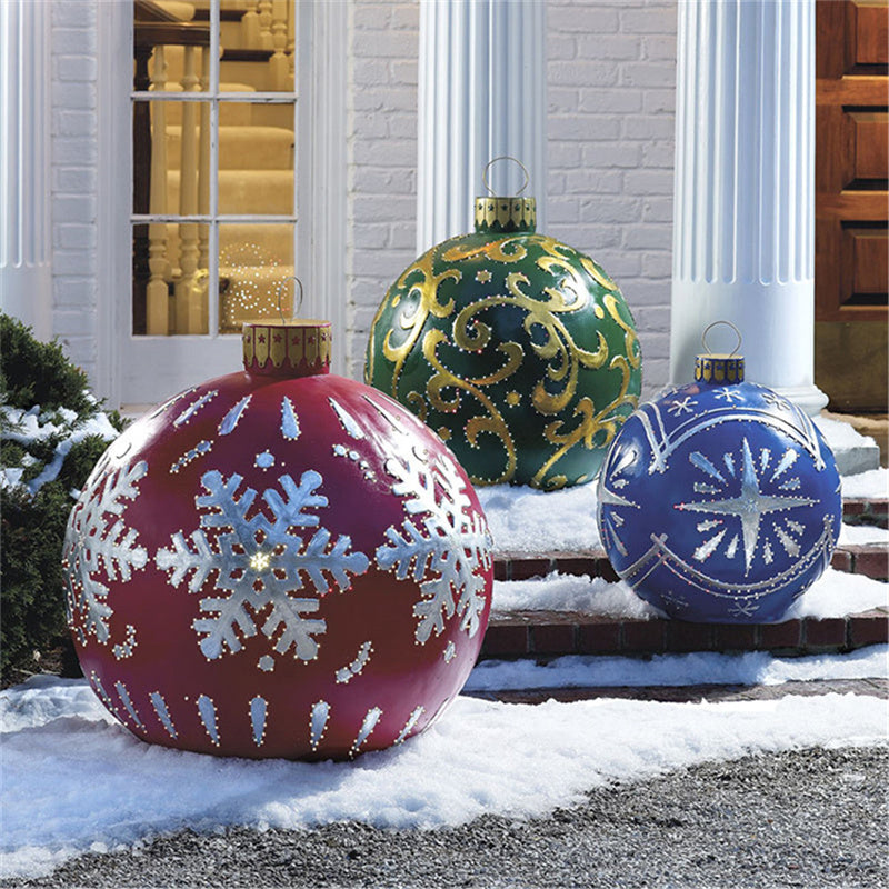 Christmas Ornament Ball Outdoor Pvc 60CM Inflatable Decorated Ball PVC Giant Big Large Balls Xmas Tree Decorations Toy Ball4